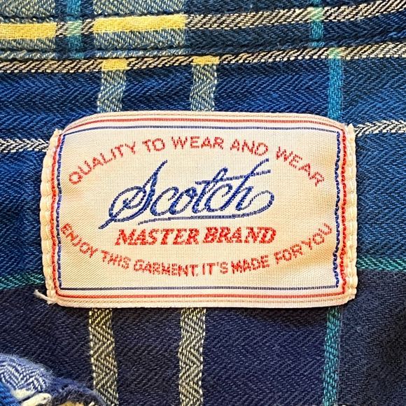 Scotch & Soda Mens' Blue Yellow Plaid Button Front Shirt Small - Picture 4 of 7